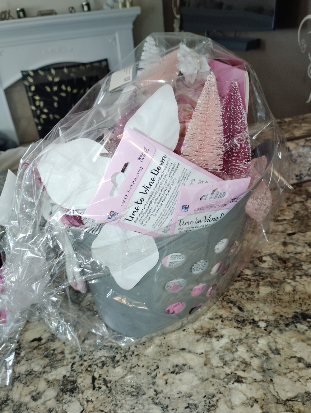 Pink Spa Gift Basket with Plush Socks & Bath Accessories - Picture 4 of 6